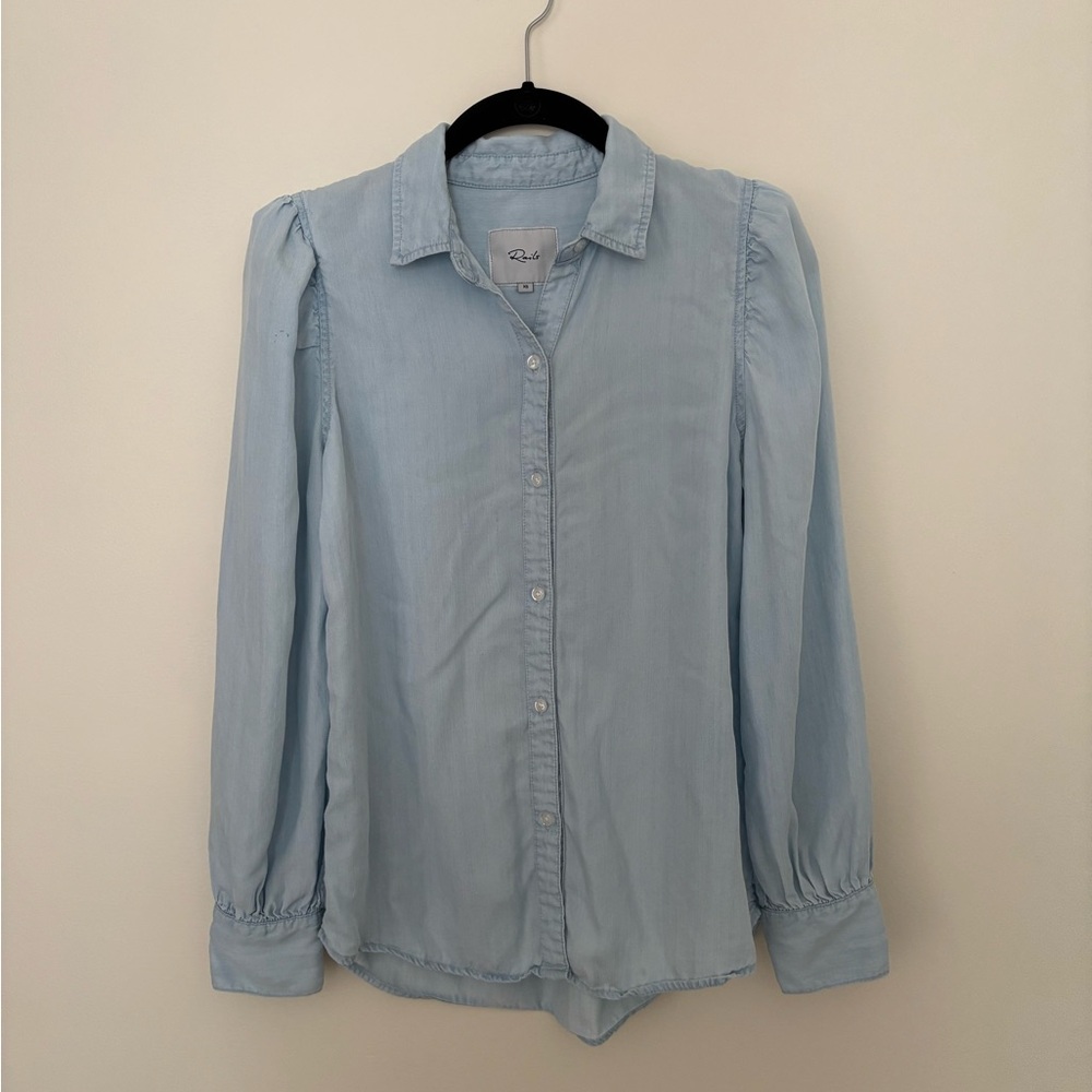 Rails Light Blue Button-Up Blouse